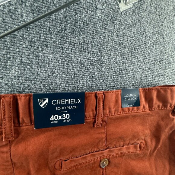 NWT Cremieux Soho Peach Orange 40x30 Pants Chino Twill Comfort Stretch Men - Picture 9 of 14